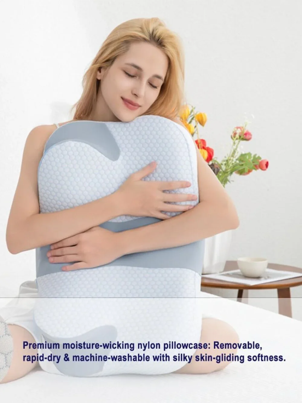 Cervical Memory Foam Pillow Dual Height Neck Support NEW